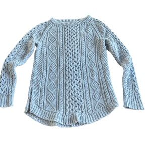 L.L.Bean Signature Cotton Fisherman Tunic Sweater - Ice Blue - Small - EUC